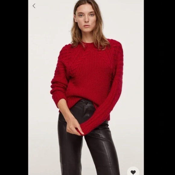 Mango Sweaters - Mango Red Cableknit Sweater